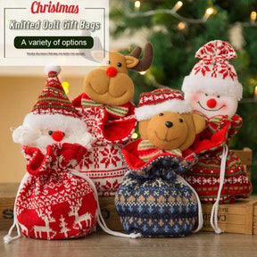 (🎉Last day Sale for Christmas ) Christmas Knitted Doll Gift Bags